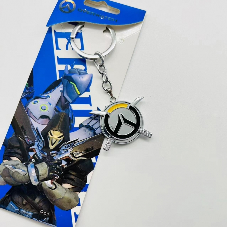 Overwatch Anime Peripheral Metal Rotating Keychain Pendant price for 5 pcs