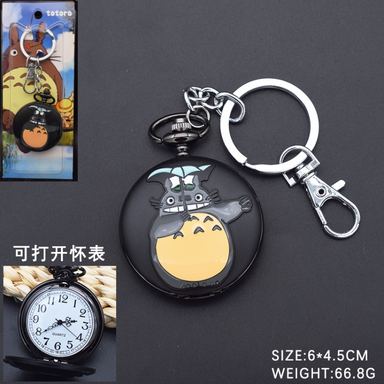 TOTORO Anime peripheral keychain pocket watch 6x4.5cm