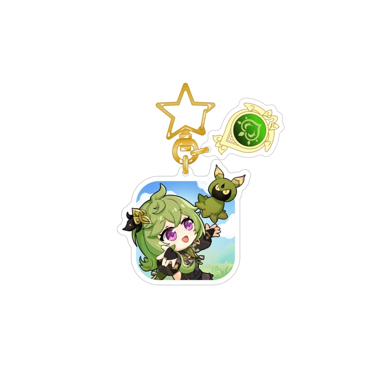 Genshin Impact Epoxy Keychain Bag Pendant Decoration Ornament price for 2 pcs