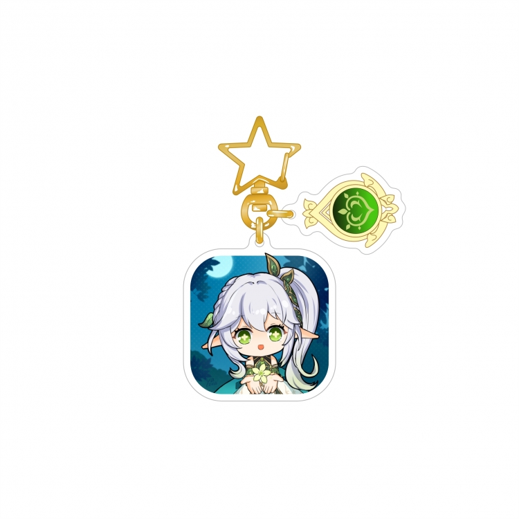 Genshin Impact Epoxy Keychain Bag Pendant Decoration Ornament price for 2 pcs