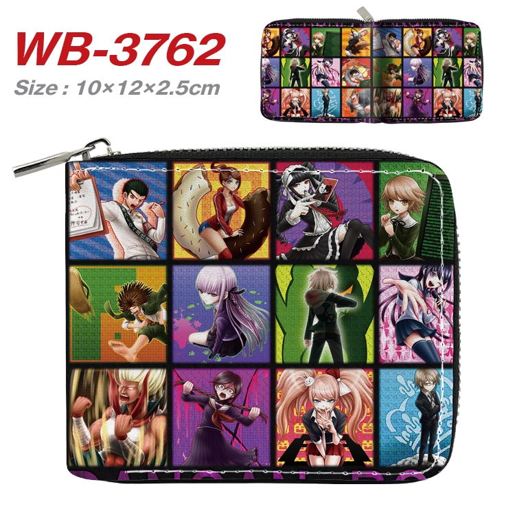 Dangan-Ronpa Anime Full Color Short All Inclusive Zipper Wallet 10x12x2.5cm WB-3762A