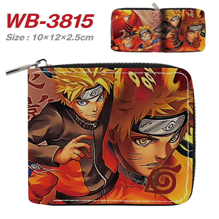 Naruto Anime Full Color Short All Inclusive Zipper Wallet 10x12x2.5cm  WB-3815A