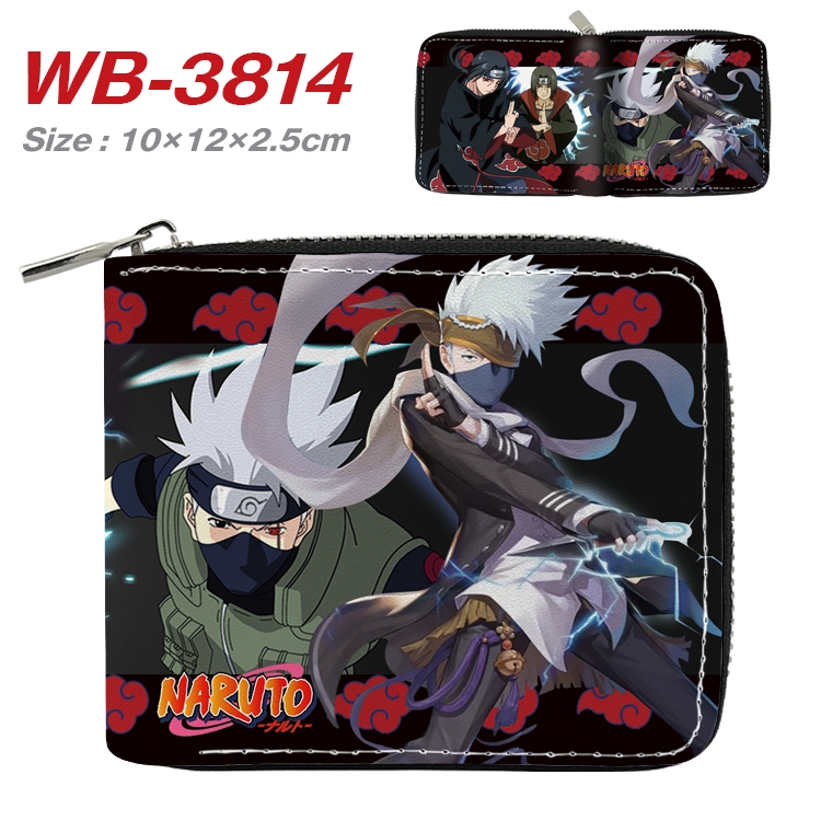 Naruto Anime Full Color Short All Inclusive Zipper Wallet 10x12x2.5cm WB-3814A