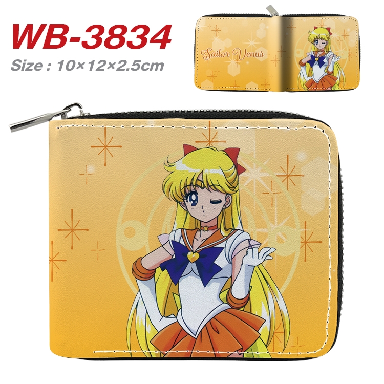 sailormoon Anime Full Color Short All Inclusive Zipper Wallet 10x12x2.5cm WB-3834A