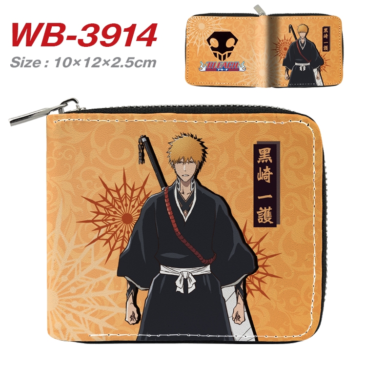 Bleach Anime Full Color Short All Inclusive Zipper Wallet 10x12x2.5cm  WB-3914A