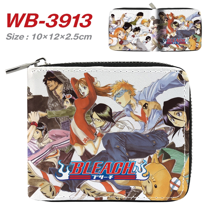 Bleach Anime Full Color Short All Inclusive Zipper Wallet 10x12x2.5cm WB-3913A