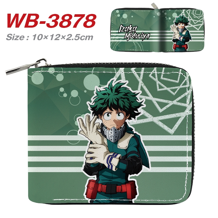 My Hero Academia Anime Full Color Short All Inclusive Zipper Wallet 10x12x2.5cm WB-3878A