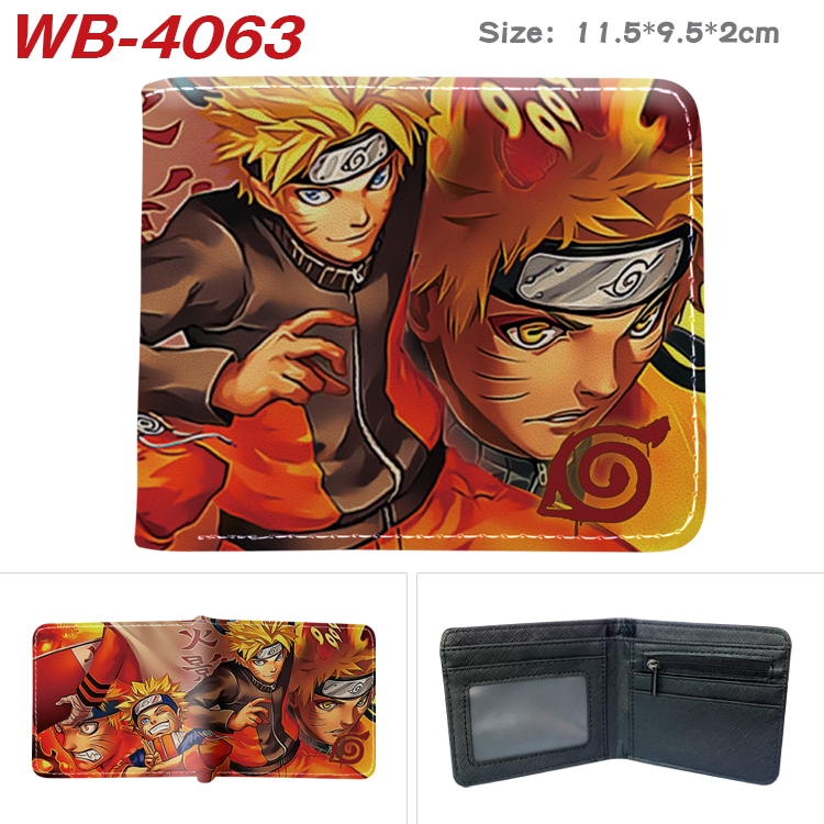 Naruto Full color pu leather half fold short wallet wallet 11.5X9.5X2CM WB-4063A