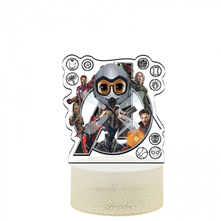 The avengers allianc Q version  Color acrylic night light 16 kinds of color changing remote control USB interface boxed 