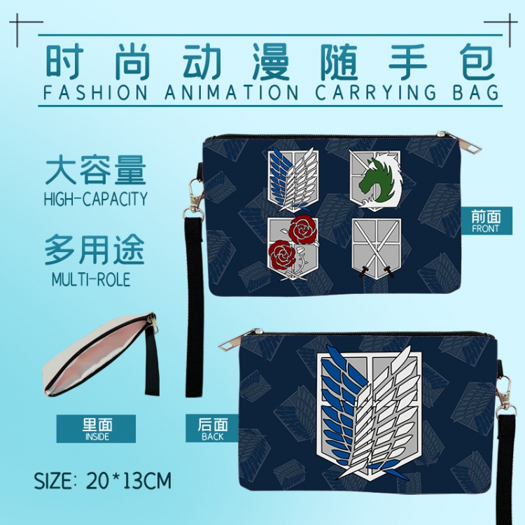 Shingeki no Kyojin Fashion Anime Large Capacity Handbag 20x13cm