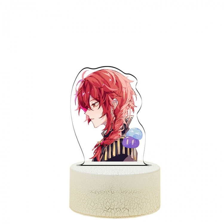 Genshin Impact  Diluc Color acrylic night light 16 kinds of color changing remote control USB interface boxed 14X7X4CM w