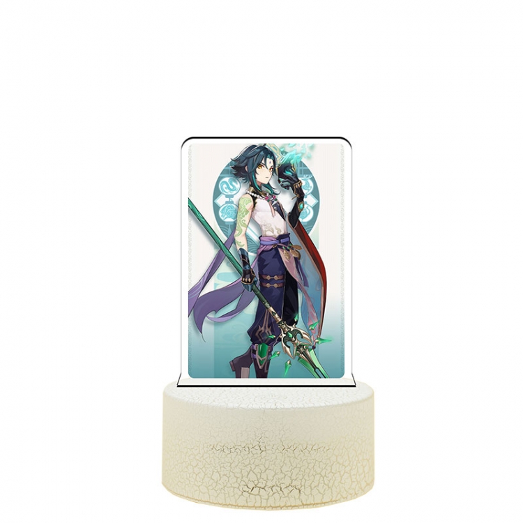 Genshin Impact Xiao Color acrylic night light 16 kinds of color changing remote control USB interface boxed 14X7X4CM whi