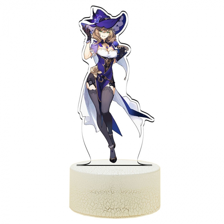 Genshin Impact  Lisa Color Acrylic Night Light 16 Color-changing Remote Control USB Interface Box Set 19X7X4CM white cra