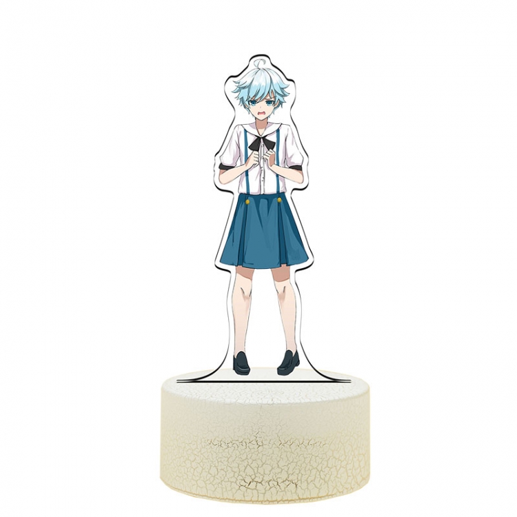 Genshin Impact Chongyun Color Acrylic Night Light 16 Color-changing Remote Control USB Interface Box Set 19X7X4CM white 
