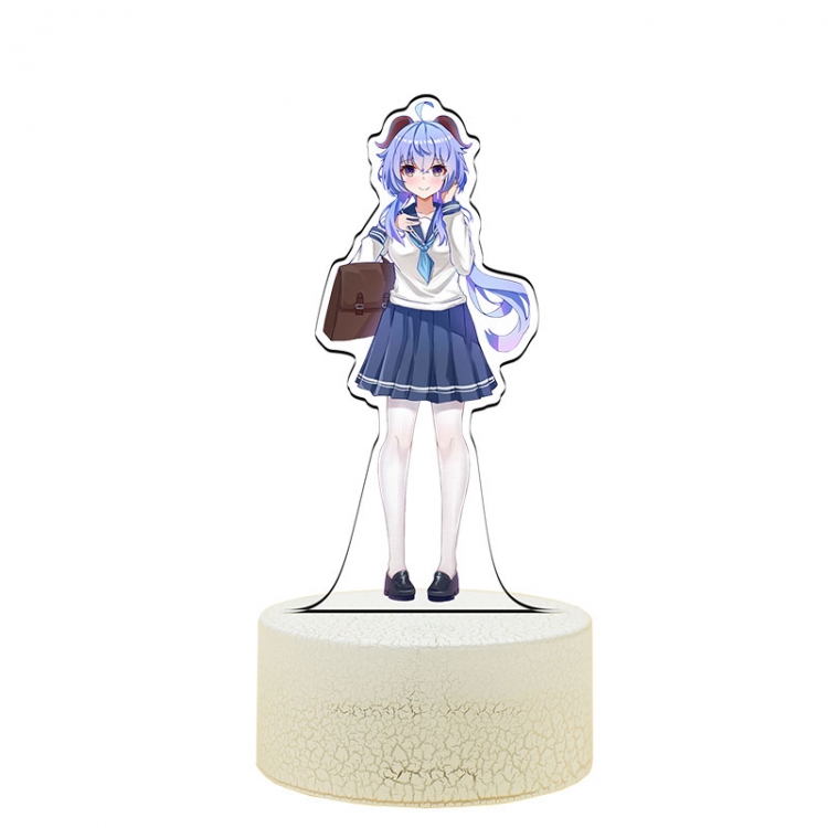 Genshin Impact Ganyu Color Acrylic Night Light 16 Color-changing Remote Control USB Interface Box Set 19X7X4CM white cra