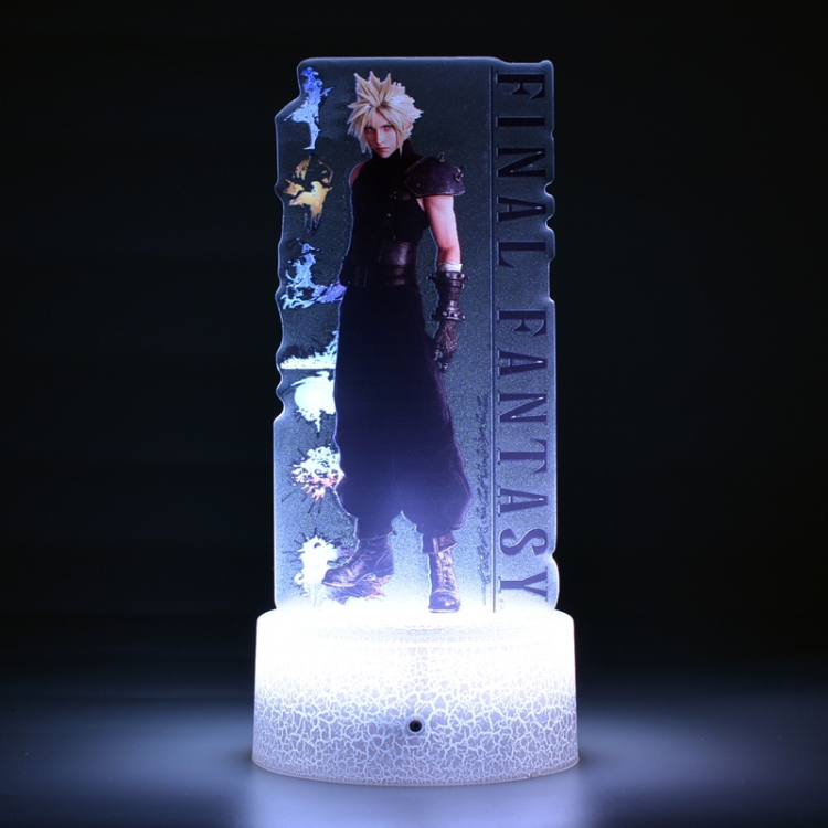 Final Fantasy Color Acrylic Night Light 16 Color-changing Remote Control USB Interface Box Set 19X7X4CM white cracked ba