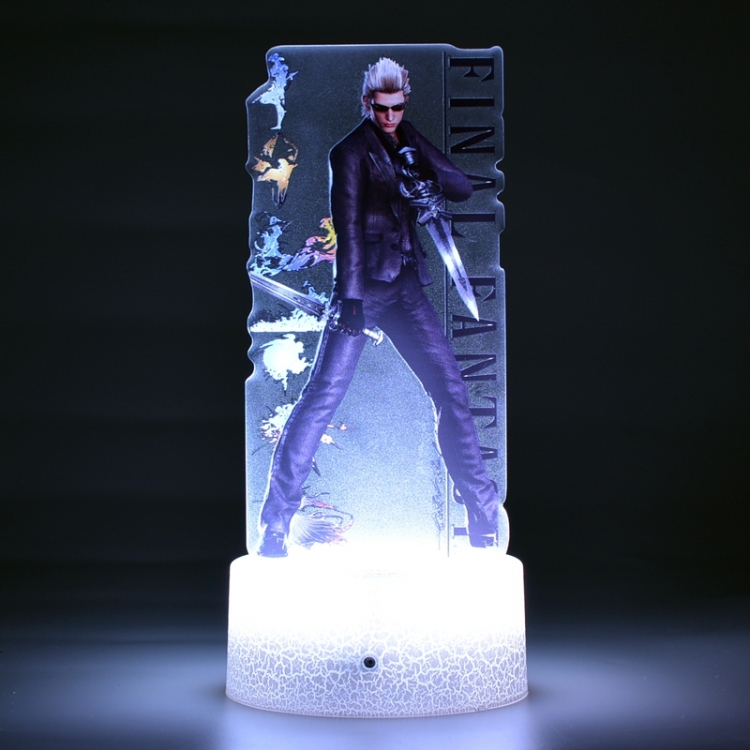 Final Fantasy Color Acrylic Night Light 16 Color-changing Remote Control USB Interface Box Set 19X7X4CM white cracked ba