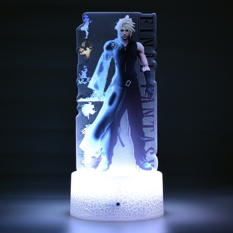 Final Fantasy Color Acrylic Night Light 16 Color-changing Remote Control USB Interface Box Set 19X7X4CM white cracked ba