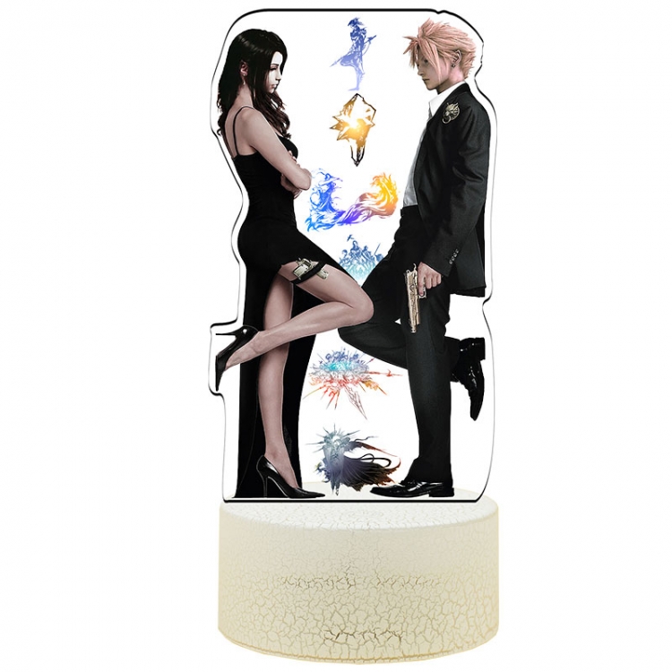 Final Fantasy Color Acrylic Night Light 16 Color-changing Remote Control USB Interface Box Set 19X7X4CM white cracked ba