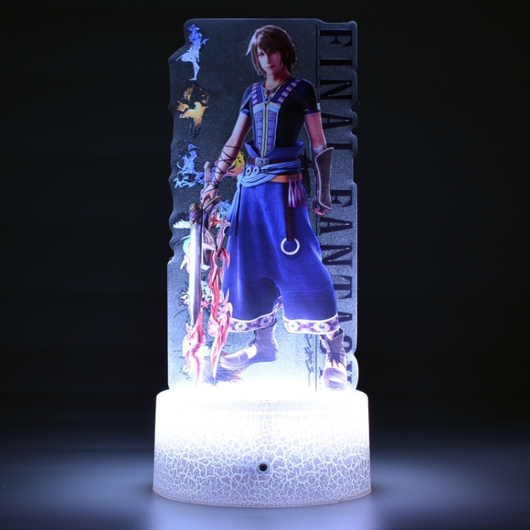 Final Fantasy Color Acrylic Night Light 16 Color-changing Remote Control USB Interface Box Set 19X7X4CM white cracked ba