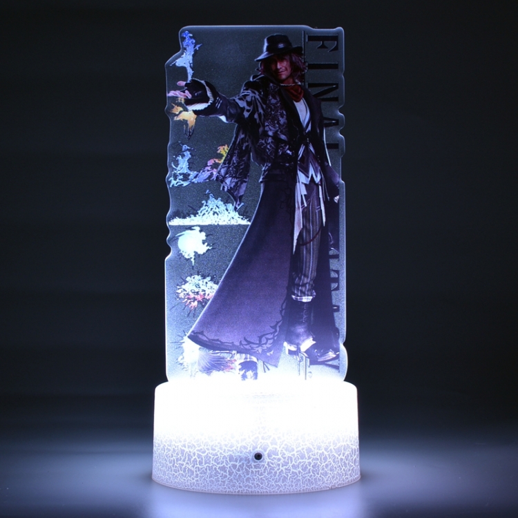 Final Fantasy Color Acrylic Night Light 16 Color-changing Remote Control USB Interface Box Set 19X7X4CM white cracked ba