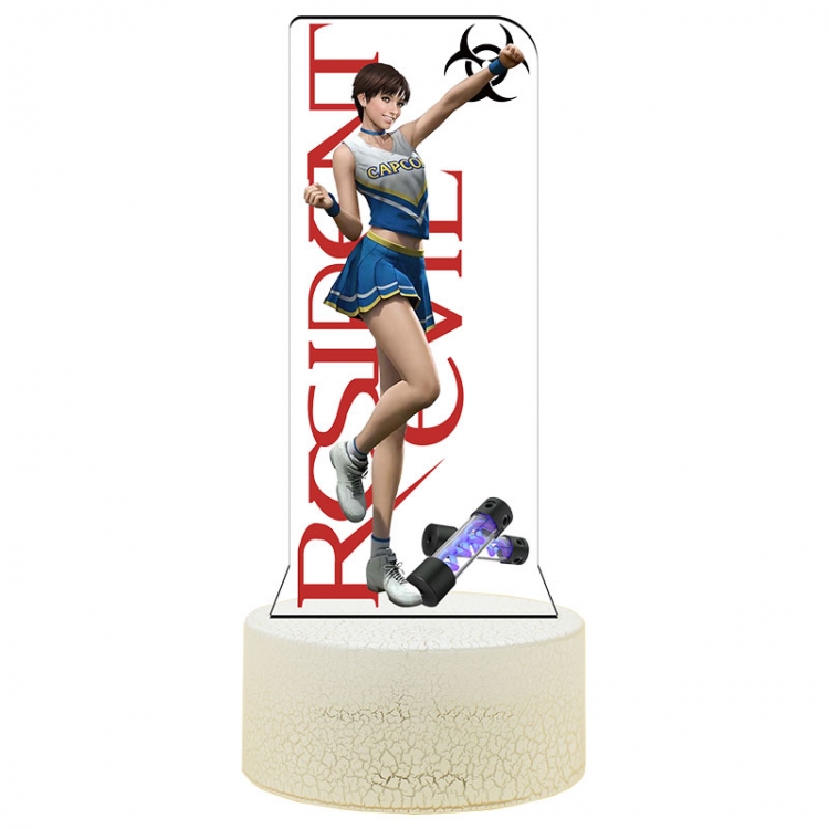 Resident Evil Rebecca Acrylic Night Light 16 Color-changing Remote Control USB Interface Box Set 19X7X4CM white cracked 