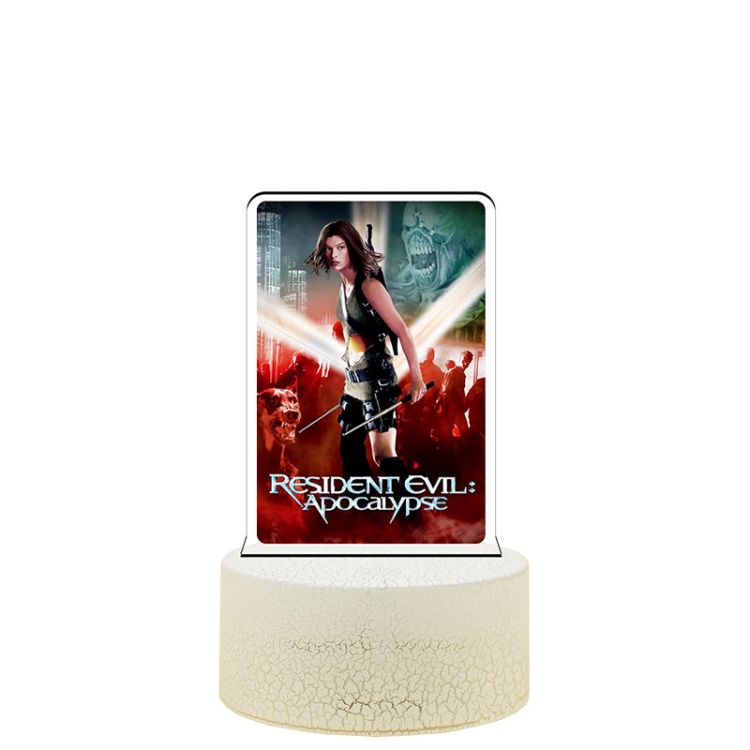 Resident Evil acrylic night light 16 kinds of color changing remote control USB interface boxed 14X7X4CM white cracked b