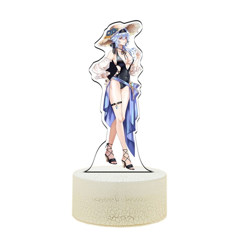 Genshin Impact Acrylic Night Light 16 Color-changing Remote Control USB Interface Box Set 19X7X4CM white cracked base