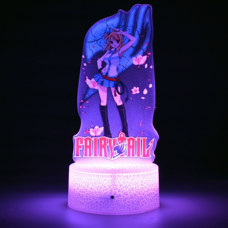 Fairy tail Acrylic Night Light 16 Color-changing Remote Control USB Interface Box Set 19X7X4CM white cracked base