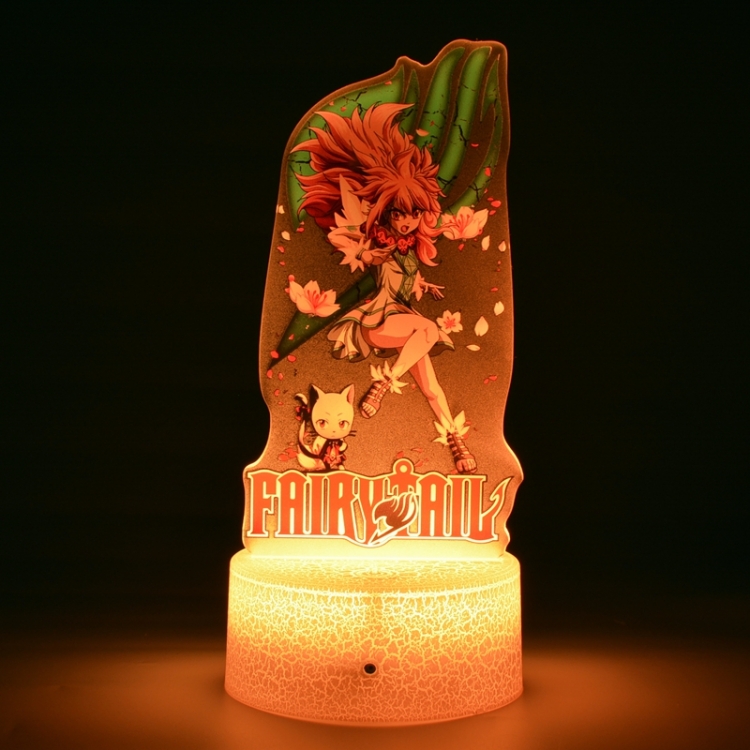 Fairy tail Acrylic Night Light 16 Color-changing Remote Control USB Interface Box Set 19X7X4CM white cracked base