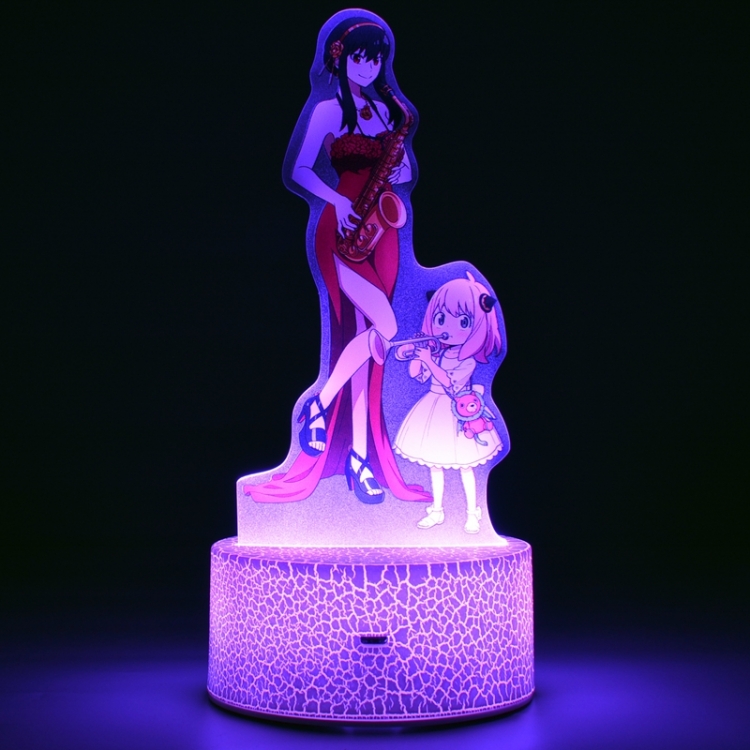 SPY×FAMILY Acrylic Night Light 16 Color-changing Remote Control USB Interface Box Set 19X7X4CM white cracked base