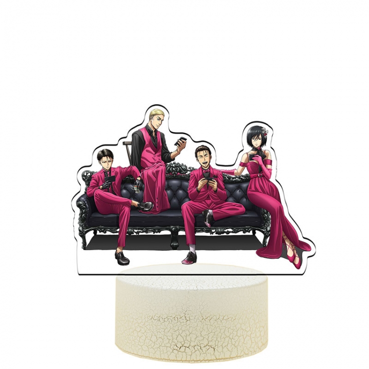 Shingeki no Kyojin special edition Acrylic Night Light 16 Color-changing USB Interface Box Set 19X7X4CM white base