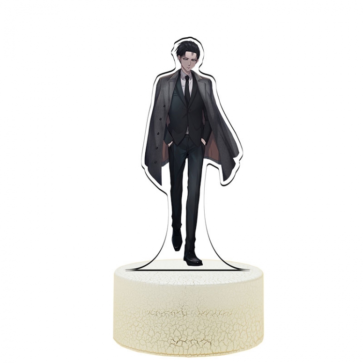 Shingeki no Kyojin special edition Acrylic Night Light 16 Color-changing USB Interface Box Set 19X7X4CM white  base