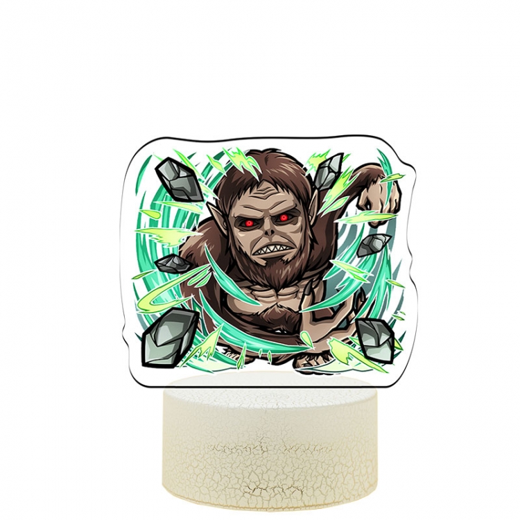 Shingeki no Kyojin Q version Acrylic night light 16 kinds of color changing USB interface box 14X7X4CM white  base