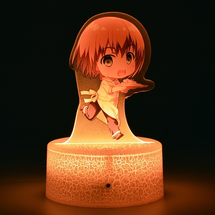 Shingeki no Kyojin Q version Acrylic night light 16 kinds of color changing USB interface box 14X7X4CM white  base