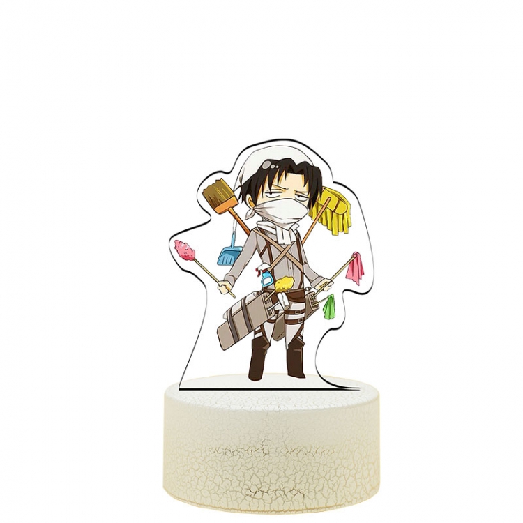 Shingeki no Kyojin Q version Acrylic night light 16 kinds of color changing USB interface box 14X7X4CM white  base