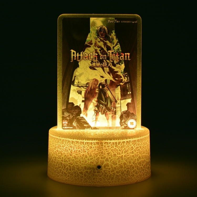 Shingeki no Kyojin Acrylic night light 16 kinds of color changing USB interface box 14X7X4CM white base