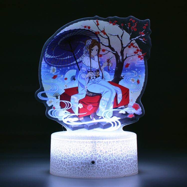 Sword Art Online Acrylic Night Light 16 Color-changing USB Interface Box Set 19X7X4CM white base