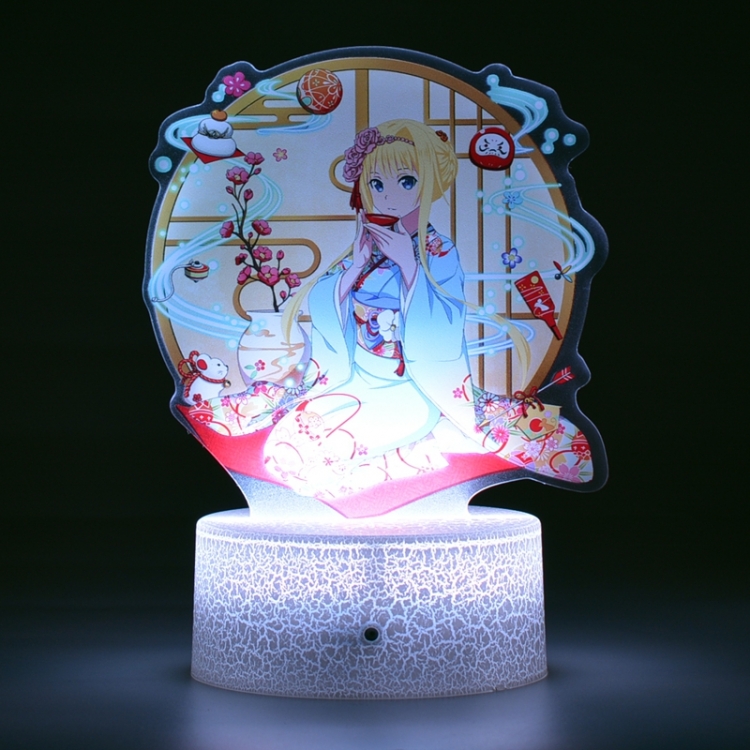 Sword Art Online Acrylic Night Light 16 Color-changing USB Interface Box Set 19X7X4CM white base