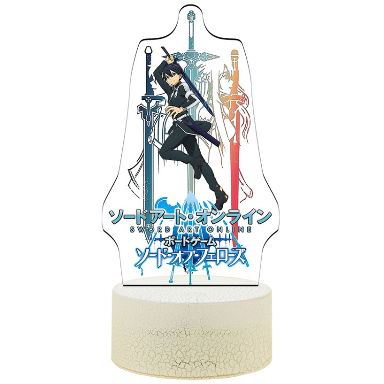 Sword Art Online Acrylic Night Light 16 Color-changing USB Interface Box Set 19X7X4CM white base