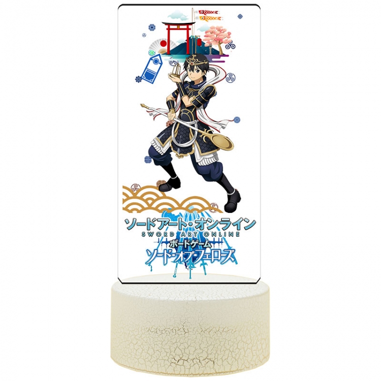 Sword Art Online Acrylic Night Light 16 Color-changing USB Interface Box Set 19X7X4CM white base