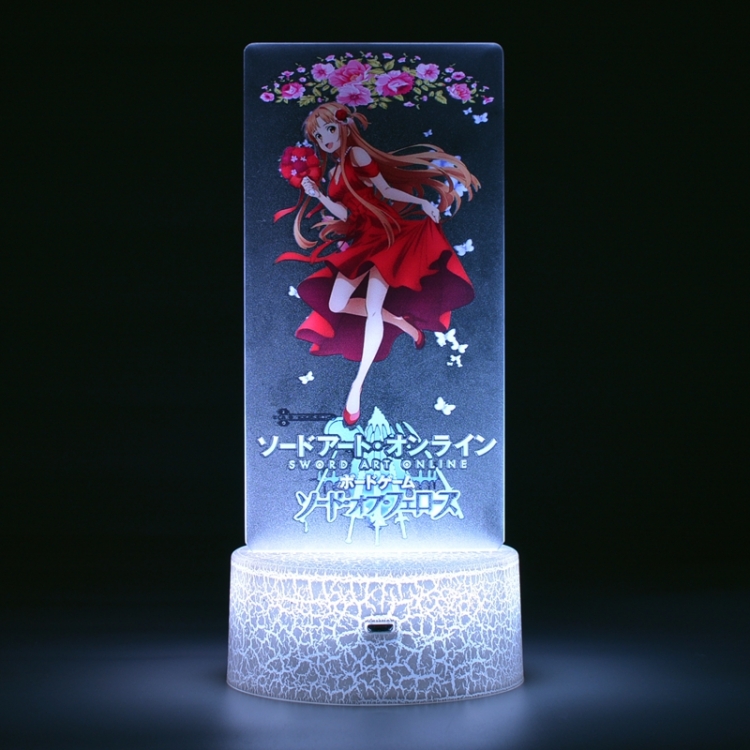 Sword Art Online Acrylic Night Light 16 Color-changing USB Interface Box Set 19X7X4CM white base