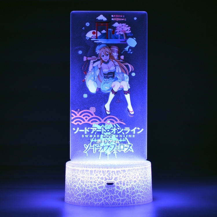 Sword Art Online Acrylic Night Light 16 Color-changing USB Interface Box Set 19X7X4CM white base