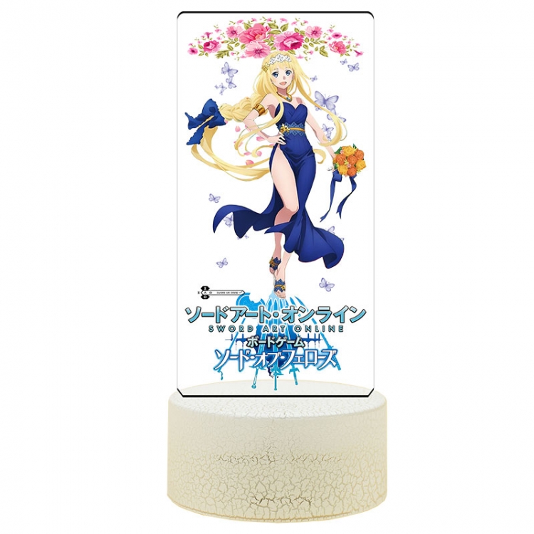 Sword Art Online Acrylic Night Light 16 Color-changing USB Interface Box Set 19X7X4CM white base