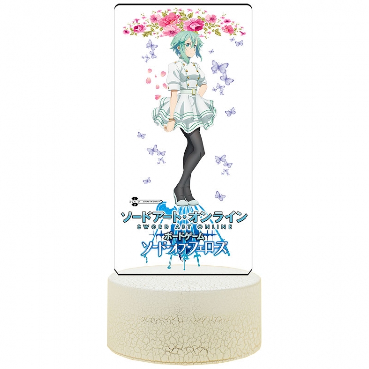 Sword Art Online Sinon Acrylic Night Light 16 Color-changing USB Interface Box Set 19X7X4CM white base