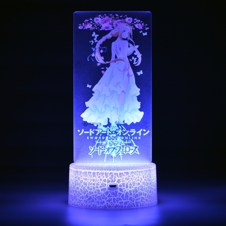 Sword Art Online Acrylic Night Light 16 Color-changing USB Interface Box Set 19X7X4CM white base