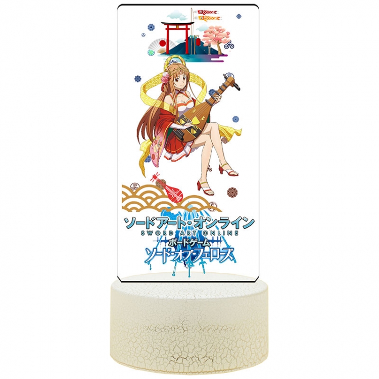 Sword Art Online Yuuki-Asuna Acrylic Night Light 16 Color-changing USB Interface Box Set 19X7X4CM white base