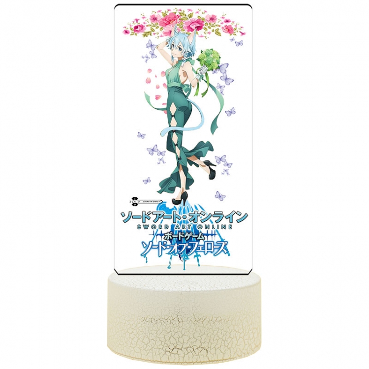 Sword Art Online Acrylic Night Light 16 Color-changing USB Interface Box Set 19X7X4CM white base