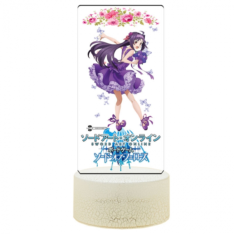 Sword Art Online Yuuki Acrylic Night Light 16 Color-changing USB Interface Box Set 19X7X4CM white base