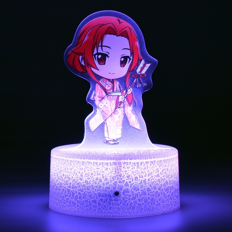 Sword Art Online Version Q Acrylic night light 16 kinds of color changing USB interface box 14X7X4CM white base